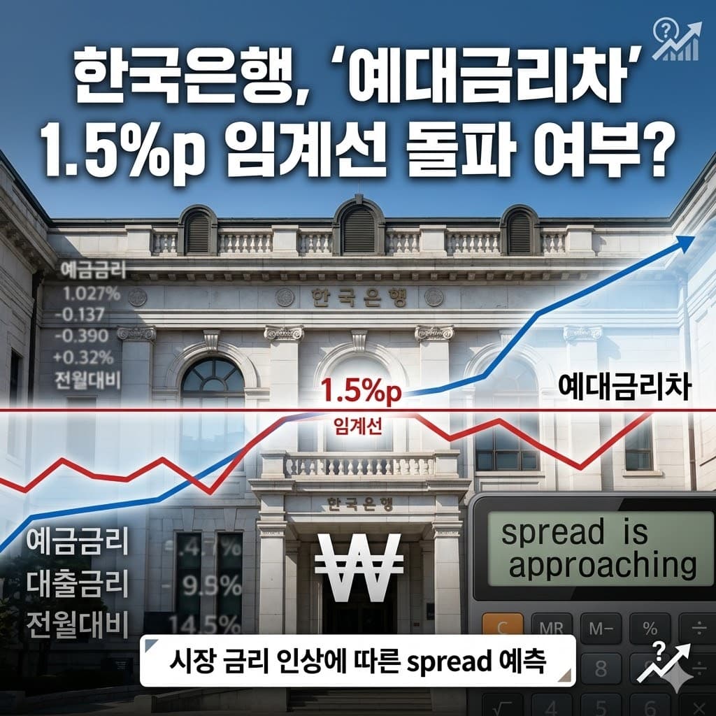 3월 27일 발표 2월 예금은행 신규취급액 기준 예대금리차, 1.5%p 넘을까?